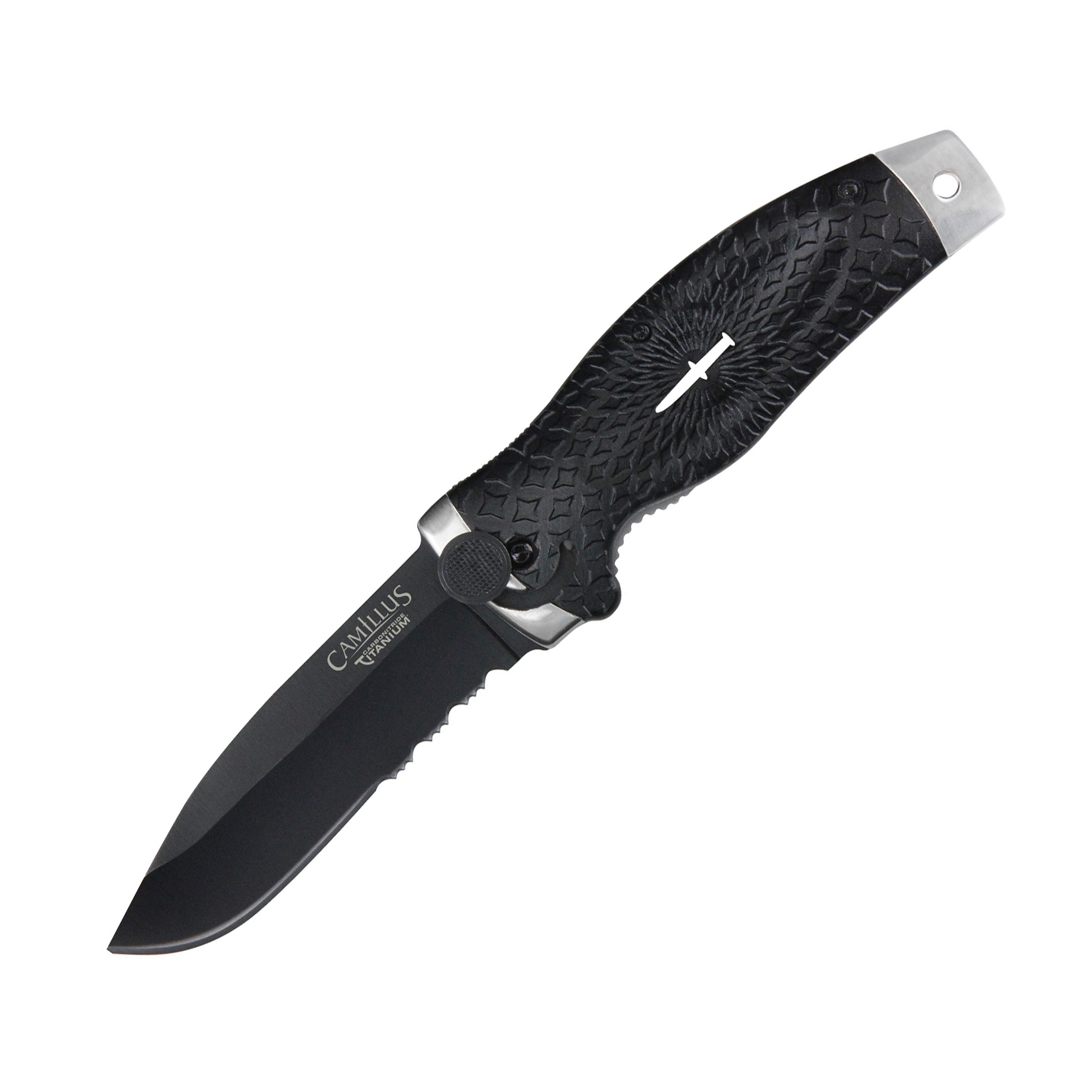 Нож складной Camillus Cuda Sarkis®, сталь AUS-8, рукоять термоэластопласт, чёрный