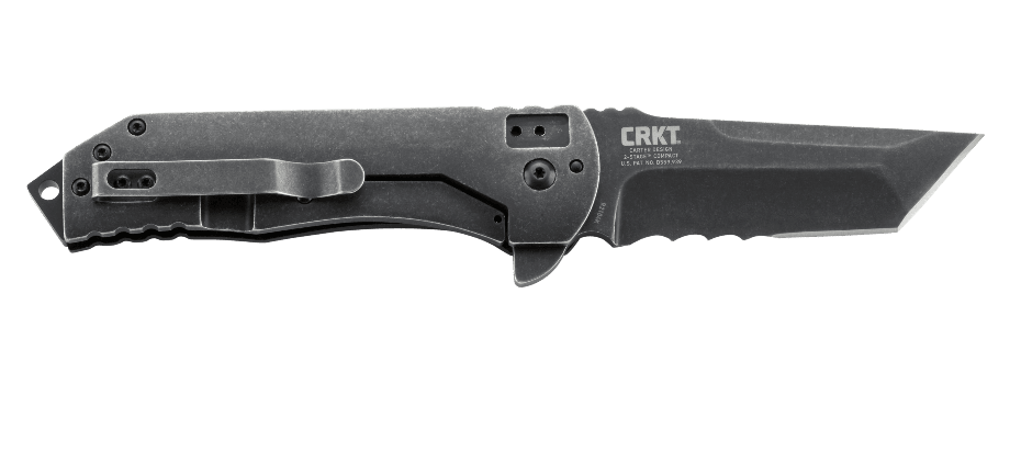 фото Складной нож crkt r2104k ruger® knives 2-stage™ compact with veff serrations™, сталь 8cr13mov blackwashed combo blade, рукоять алюминий/сталь