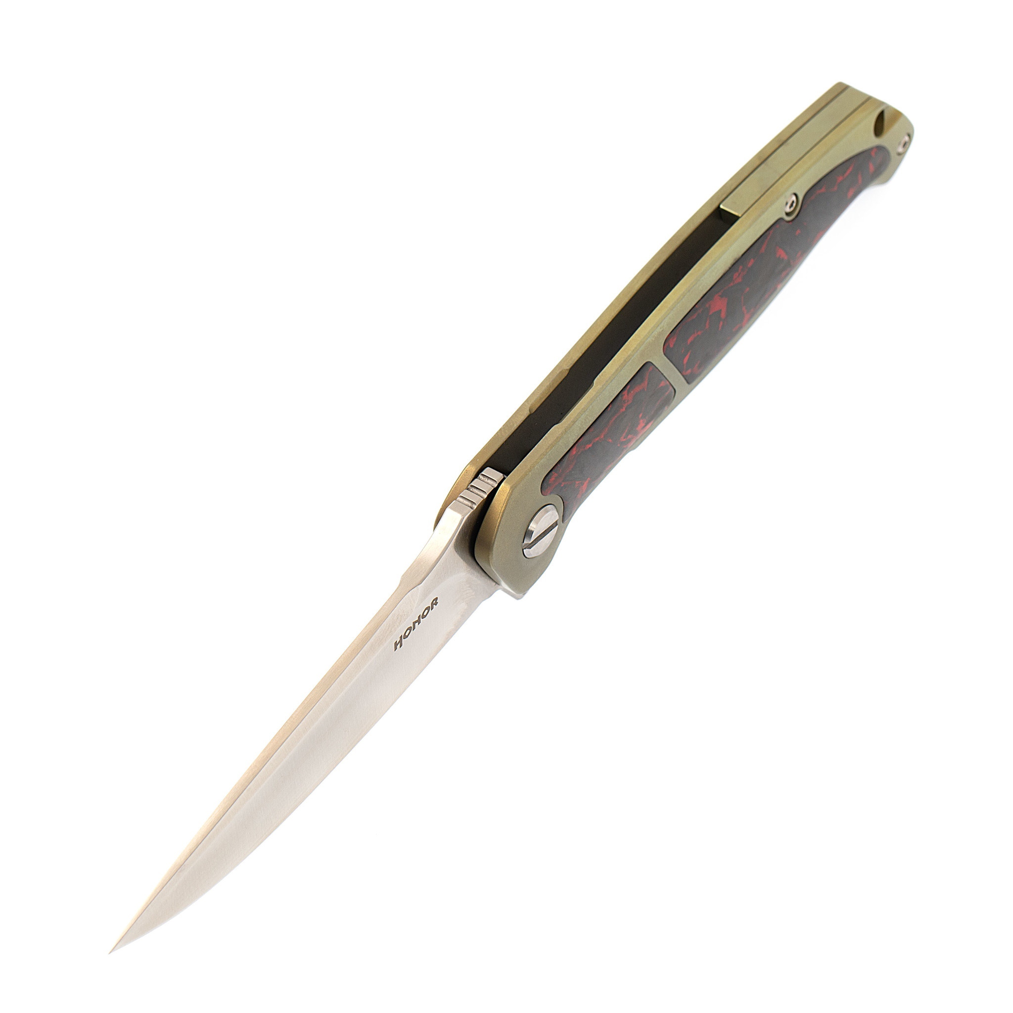 Складной нож Honor Caesar, bronze титан и  красно-черный карбон, S35VN - фото 5