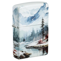 Фото Зажигалка ZIPPO Frozen Valley с покрытием 540 Matte, латунь/сталь, разноцветная, матовая, 38x13x57 мм