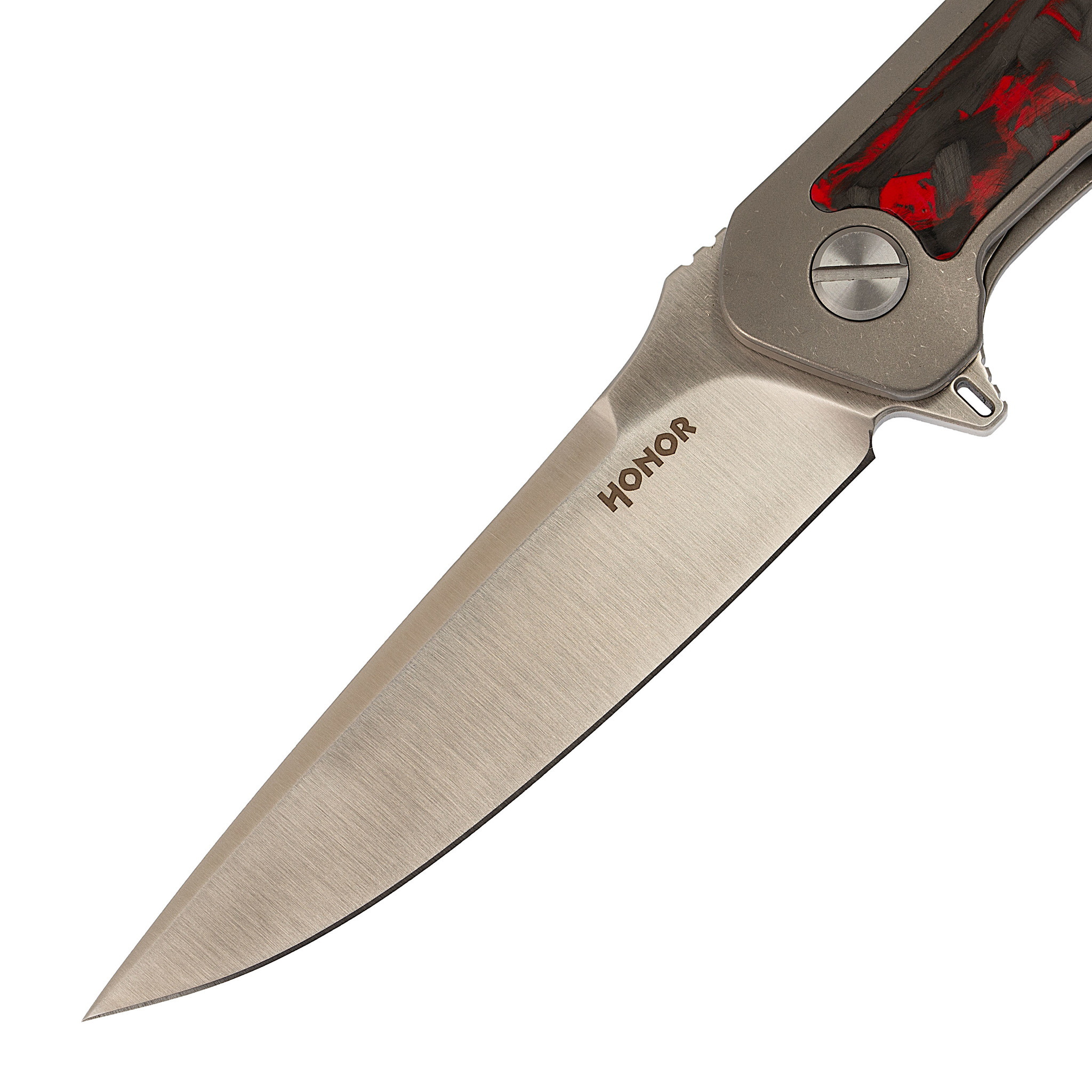 Складной нож Honor Caesar, титан и красно-черный карбон, S35VN от Ножиков