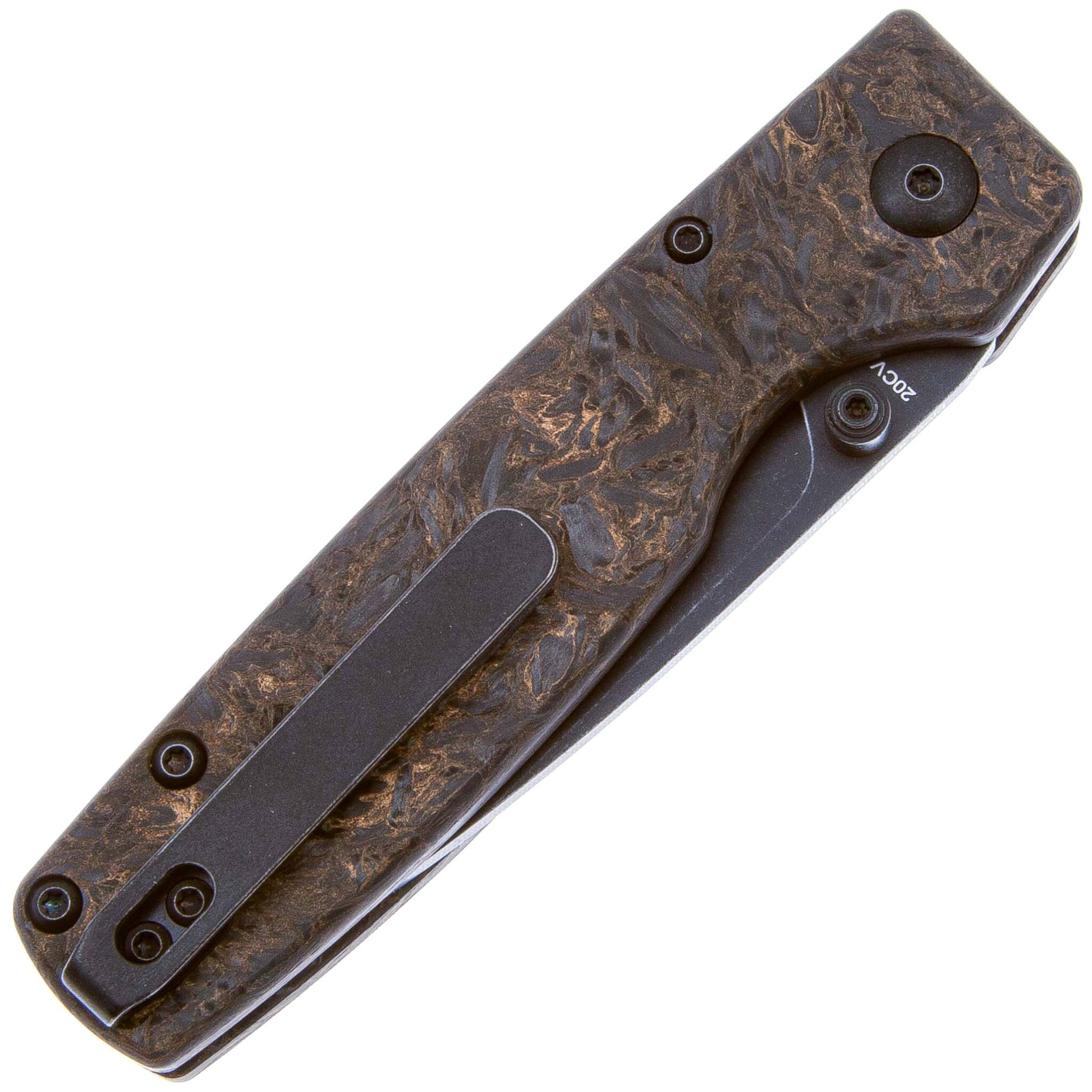 Складной нож Kizer Original blackwash, сталь CPM-20CV, рукоять карбон - фото 4