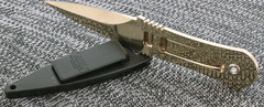 Фото Нож с фиксированным клинком Gerber Clip-Lock RM Limited, Gold PVD - Coated Bhler N690, Walter Collins Design 9.8 см.