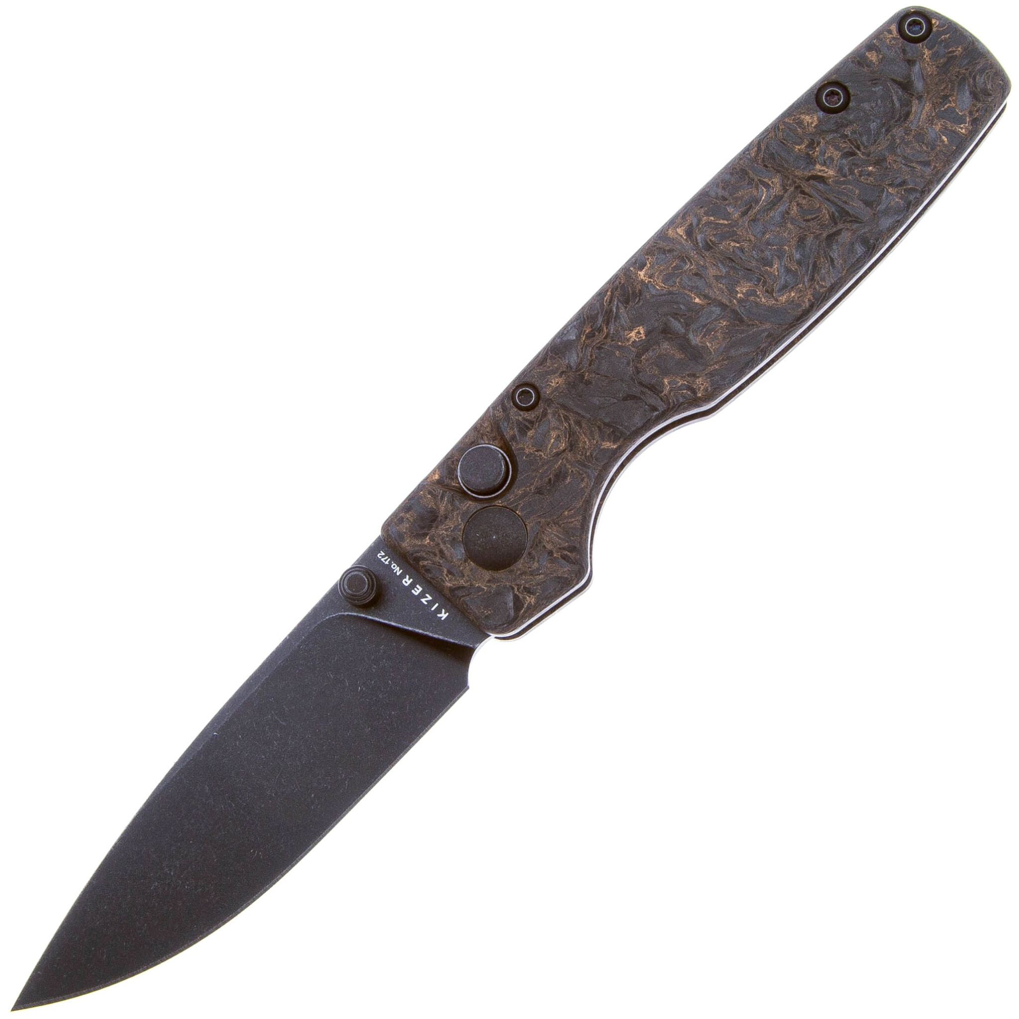 Складной нож Kizer Original blackwash, сталь CPM-20CV, рукоять карбон - фото 1