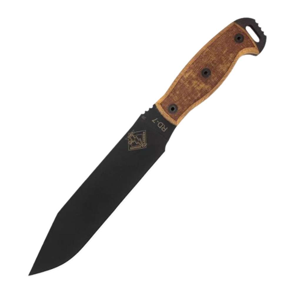 Нож с фиксированным клинком Ontario RD7, сталь 5160, рукоять микарта tan/black
