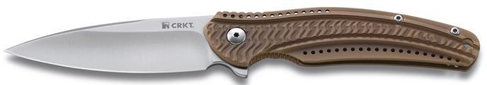фото Складной нож crkt ripple bronze, сталь acuto 440, рукоять нержавеющая сталь 420j2
