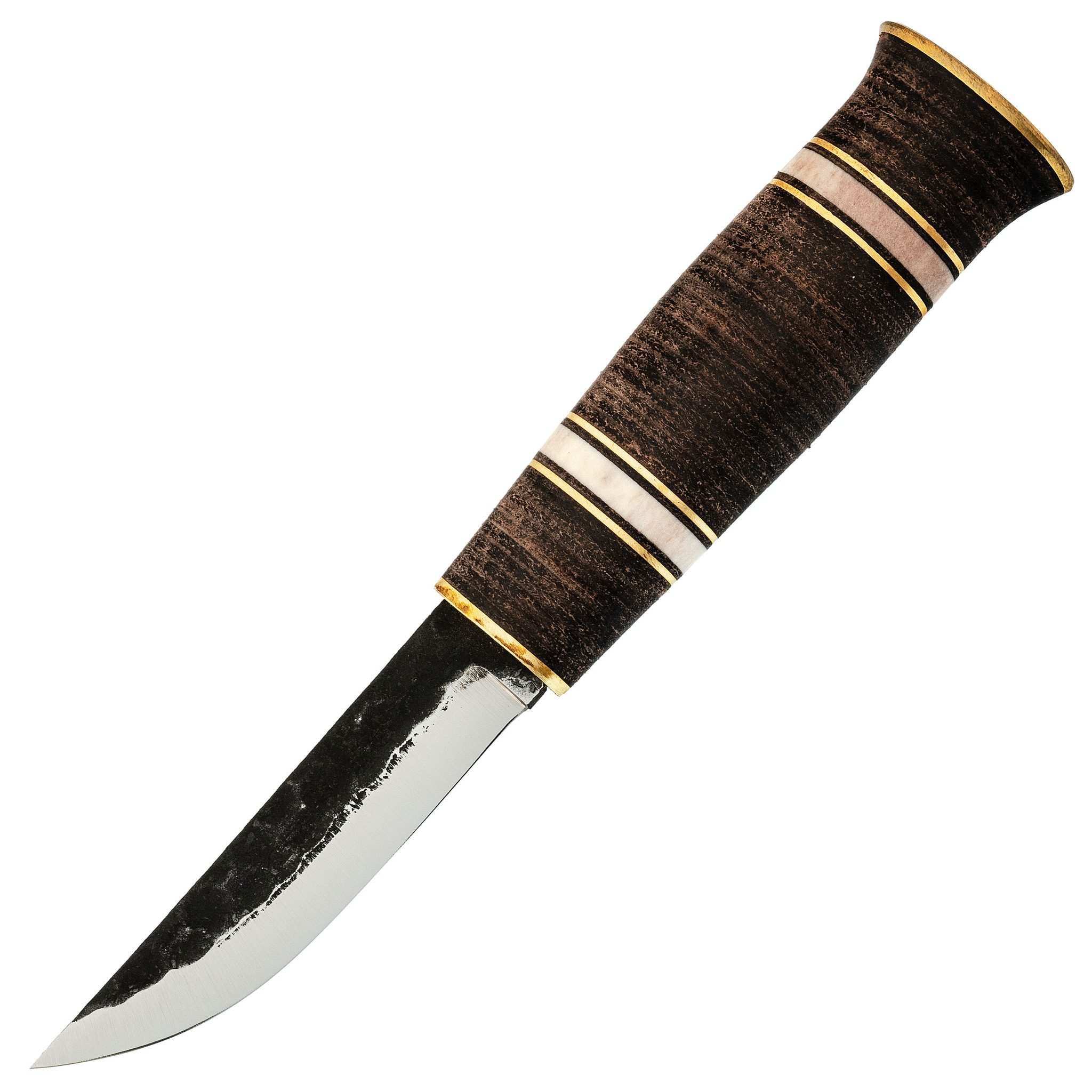 Нож Erpuu Puukko Leather 95, сталь 80CrV2, кожа/рог оленя