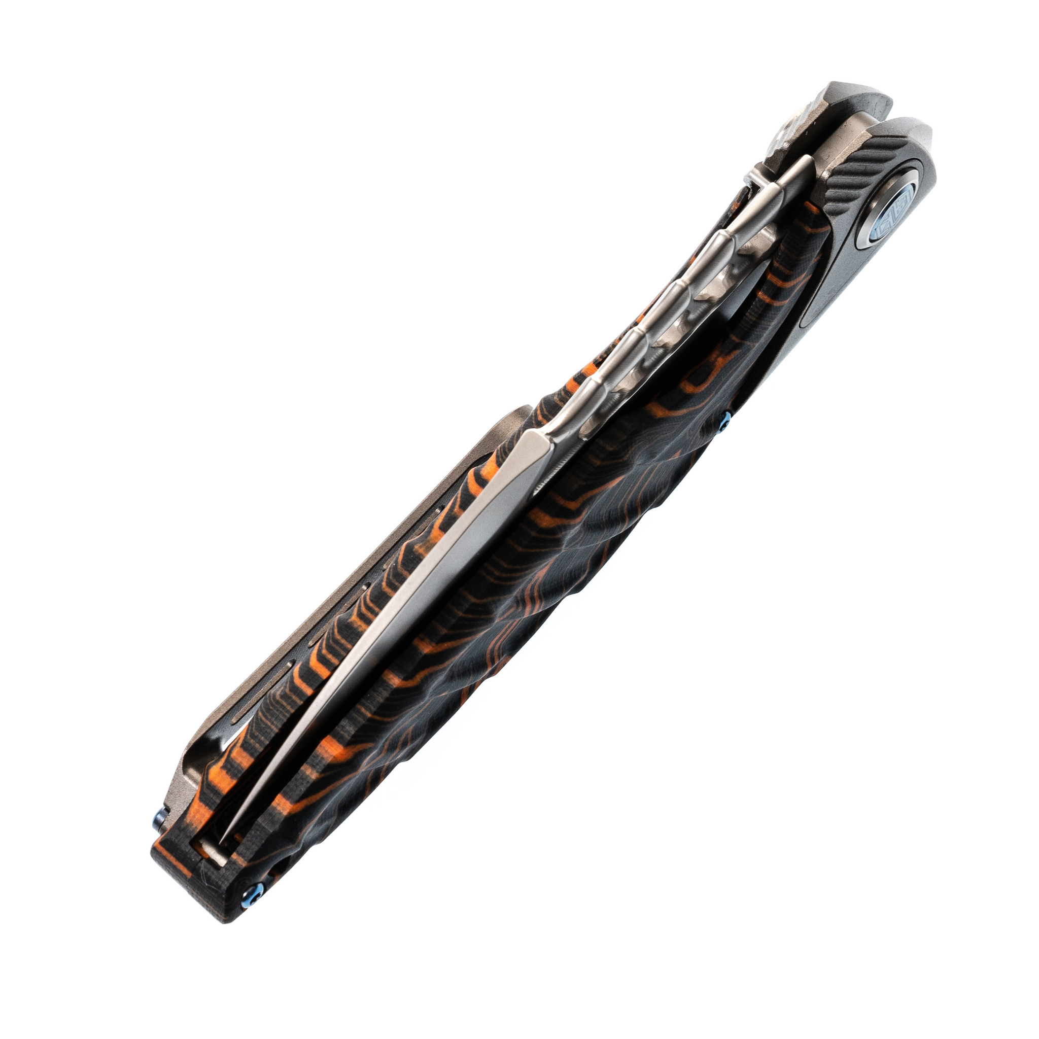 Нож складной Thor 7 Rikeknife, сталь M390, Titanium/ Orange Carbon - фото 8