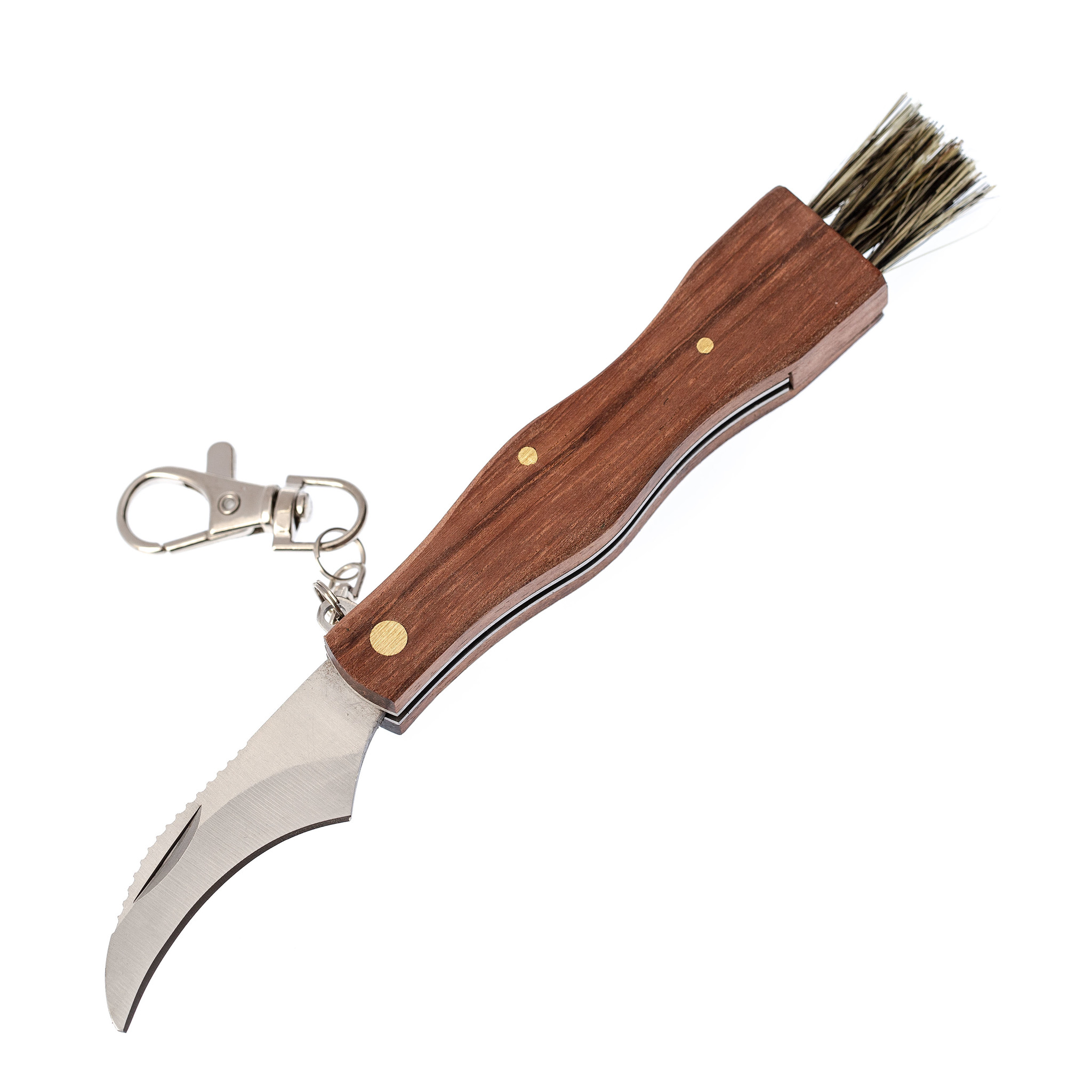 Складной грибной нож Ножиков с брелоком, дерево, нержавеющая сталь 440 - фото 1