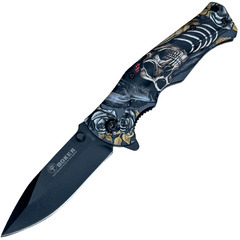 Фото Складной полуавтоматический нож B048_cherep