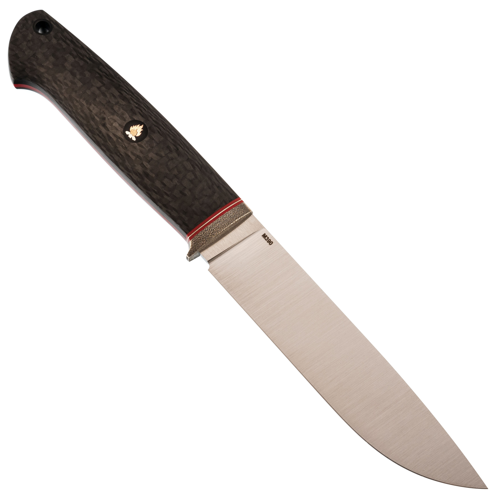 Нож Осенний, сталь M390, рукоять карбон, красный - фото 3