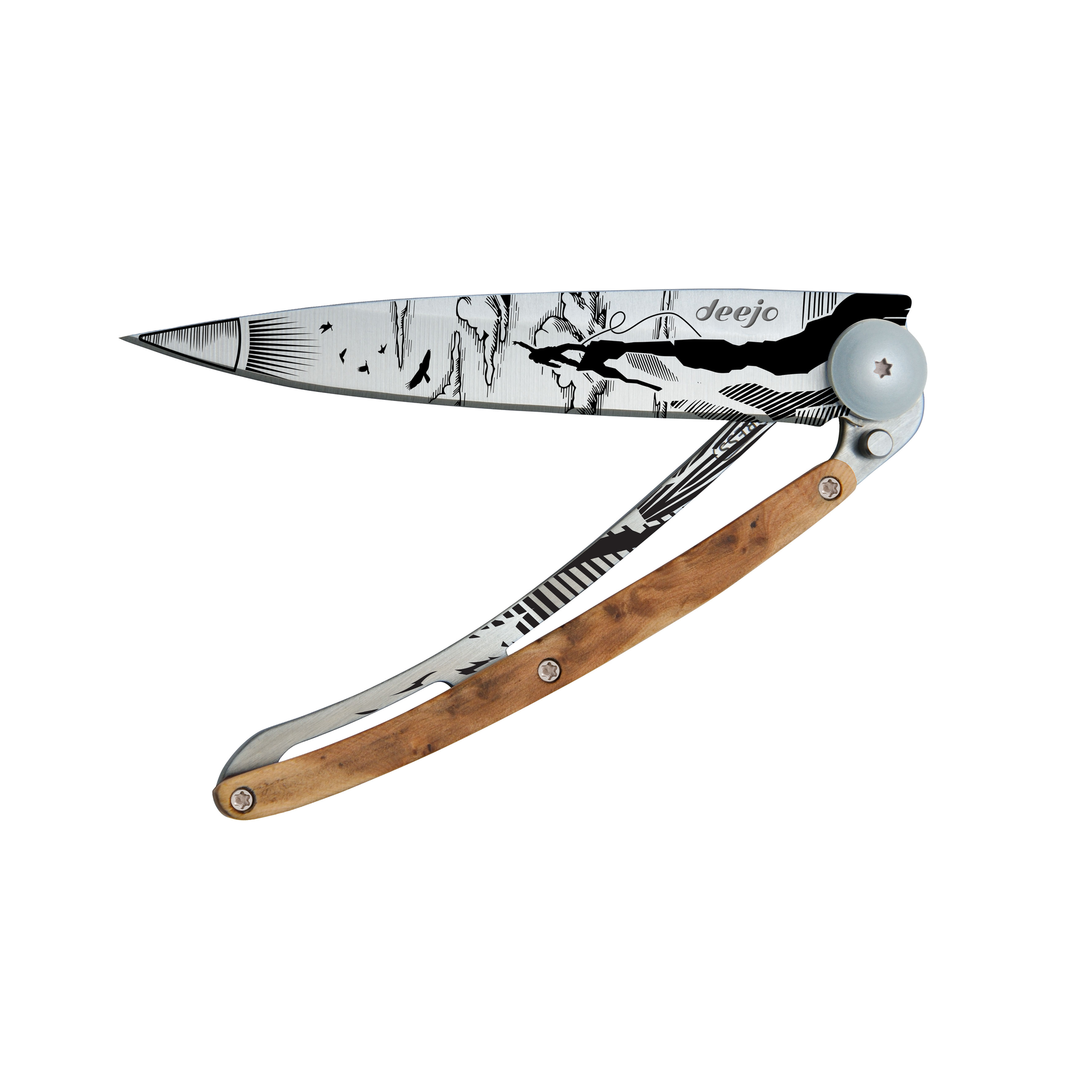 Складной нож DEEJO TATTOO BLACK 37G, Climb от Ножиков