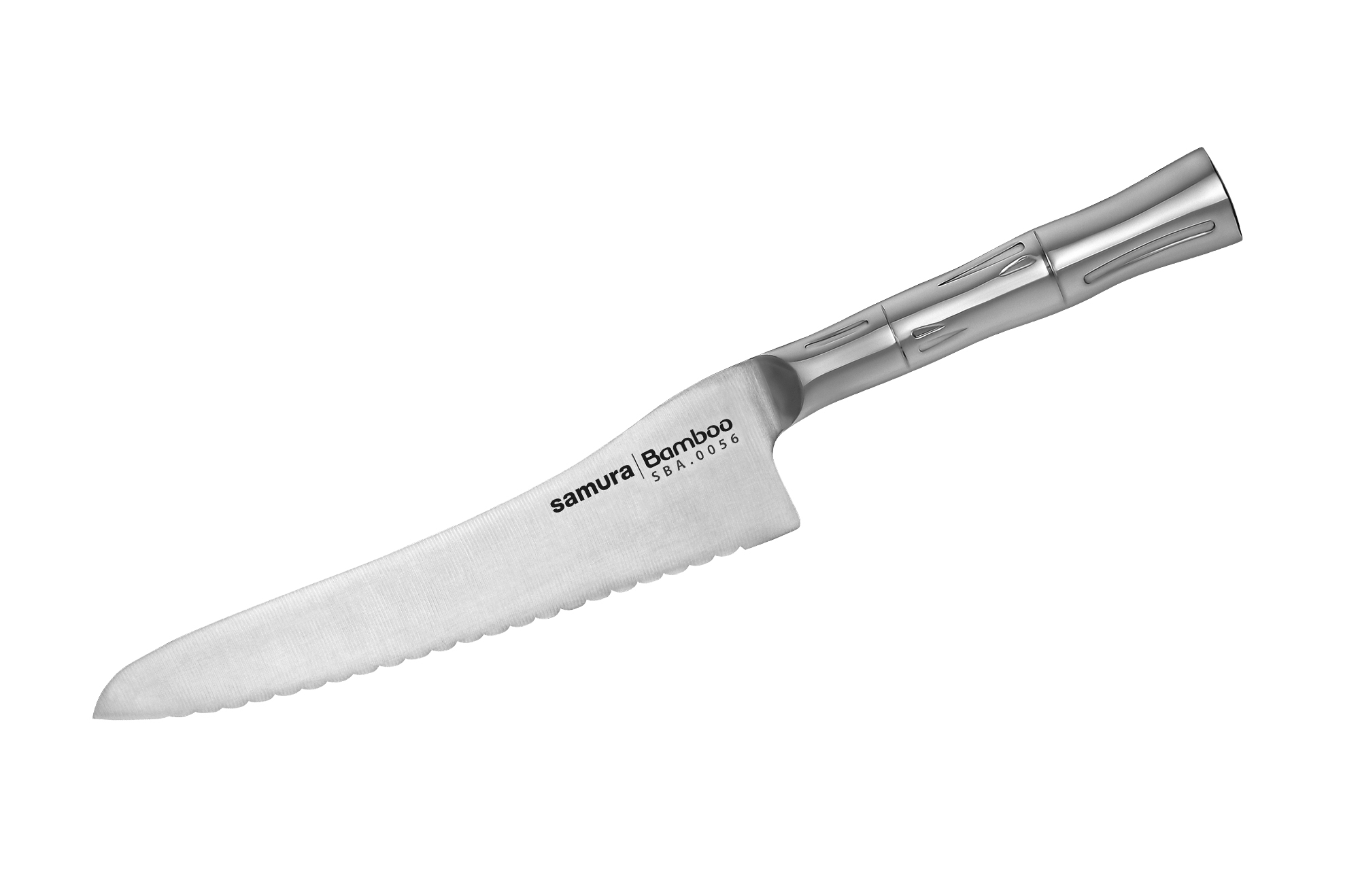 фото Кухонный нож для замороженных продуктов samura bamboo 196 мм, сталь aus-8, рукоять сталь