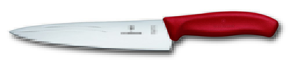 Кухонный разделочный нож Victorinox SwissClassic, 19 см, рукоять TPE, красный