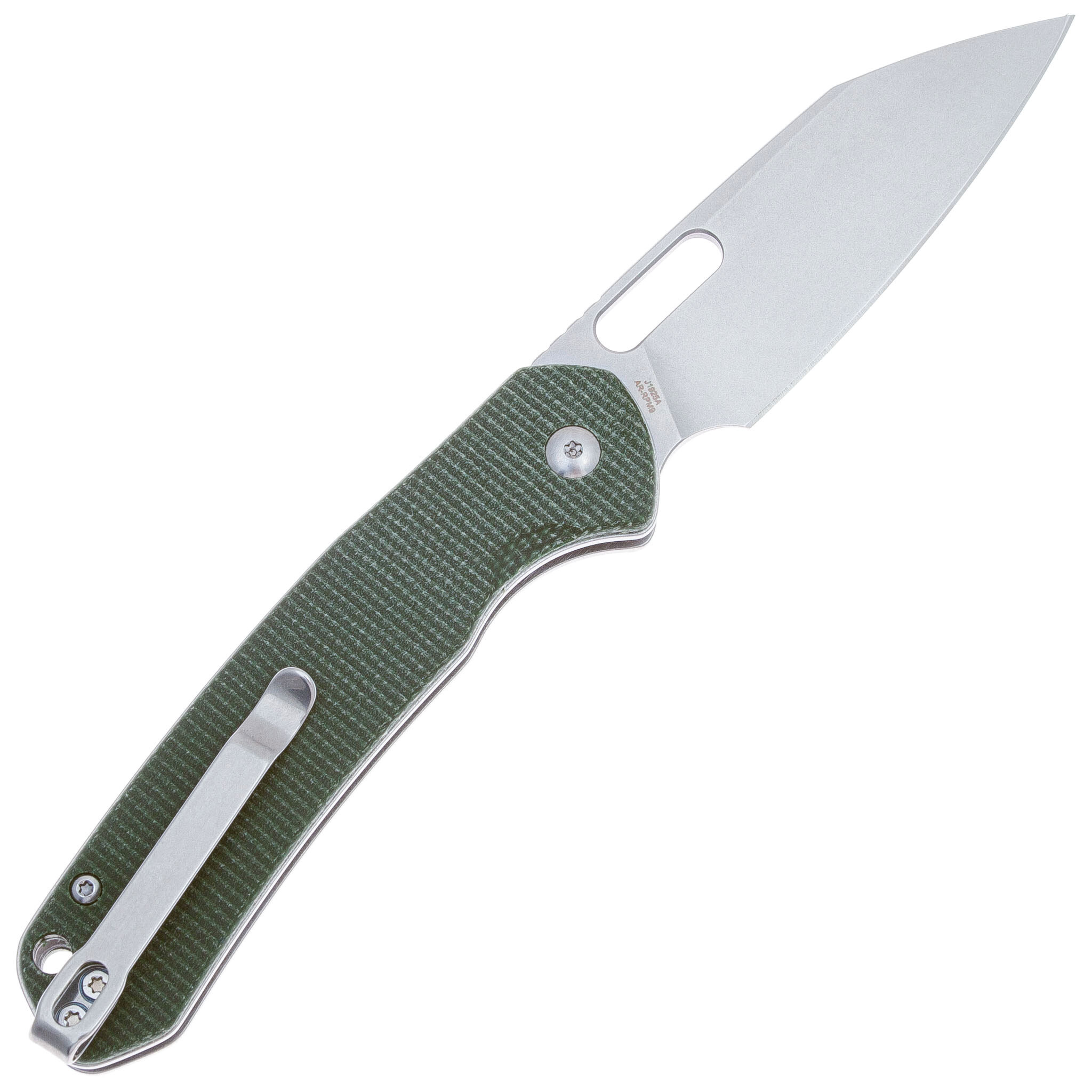 Складной нож CJRB Pyrite, сталь  AR-RPM9, рукоять зеленая микарта - фото 2