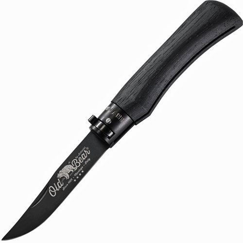 Складной нож Antonini Old Bear® Black Laminated Wood L, сталь 420 PTFE покрытие, рукоять стабилизированная древесина, Nickel Safety Ring