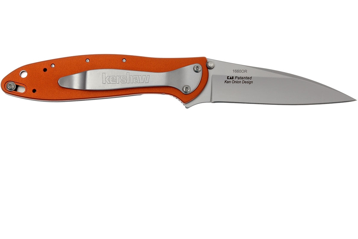 Складной нож Leek - Kershaw 1660OR, сталь Sandvik™ 14C28N, рукоять анодированный алюминий оранжевого цвета - фото 4