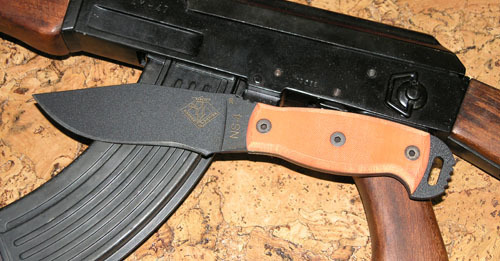 Нож с фиксированным клинком Ontario NS-4, сталь 5160, рукоять G10, orange/black