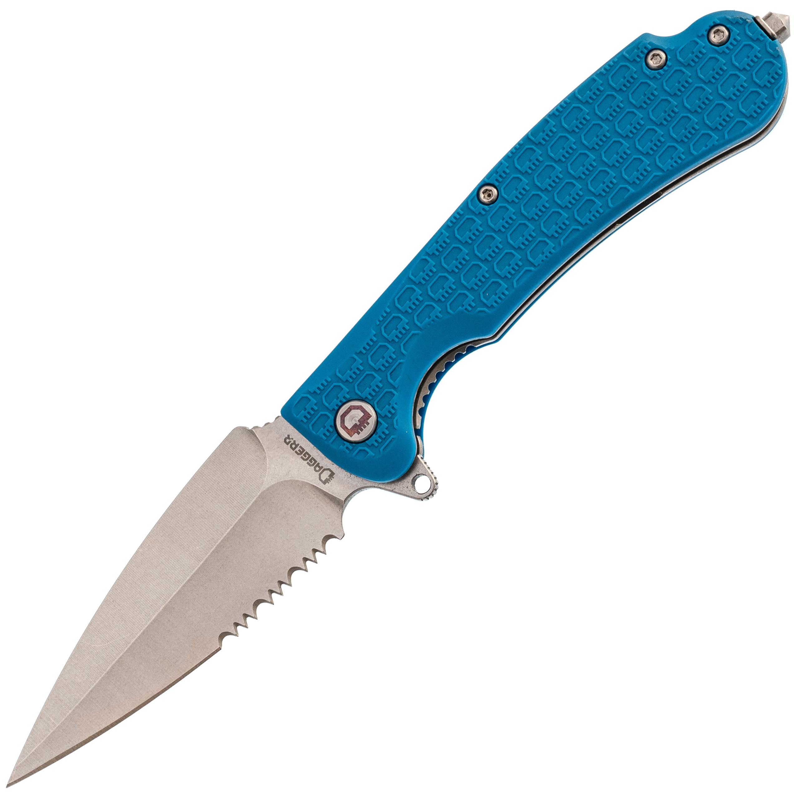 Складной нож Daggerr Urban 2 Blue SW Serrated, сталь 8Cr14MoV, рукоять FRN - фото 1