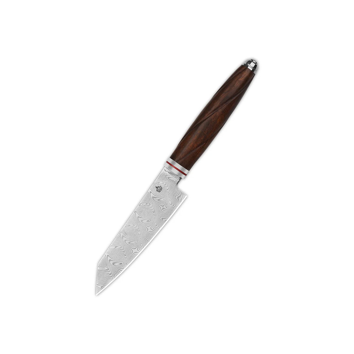 Нож кухонный универсальный QSP Mulan Series 10.2 см, сталь дамаск, рукоять дерево айронвуд - фото 1