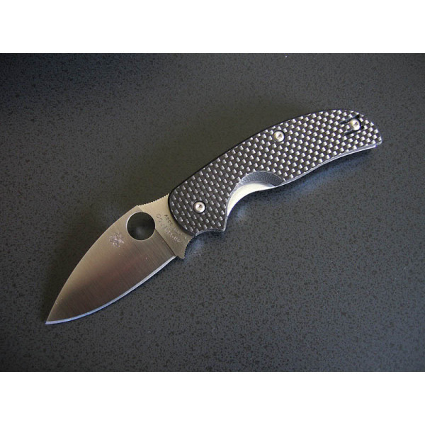 Нож складной Sage 1 - Spyderco 123CFP, сталь Crucible CPM® S30V™ Satin Plain, рукоять карбон/G10, чёрный - фото 1