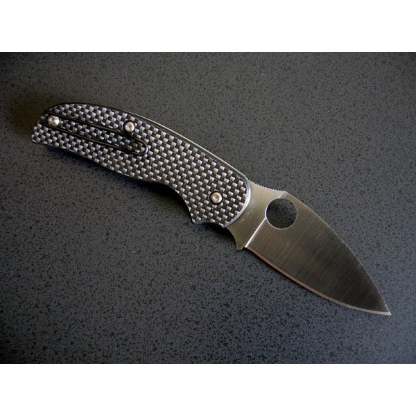 фото Нож складной sage 1 - spyderco 123cfp, сталь crucible cpm® s30v™ satin plain, рукоять карбон/g10, чёрный
