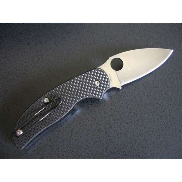 Нож складной Sage 1 - Spyderco 123CFP, сталь Crucible CPM® S30V™ Satin Plain, рукоять карбон/G10, чёрный - фото 2