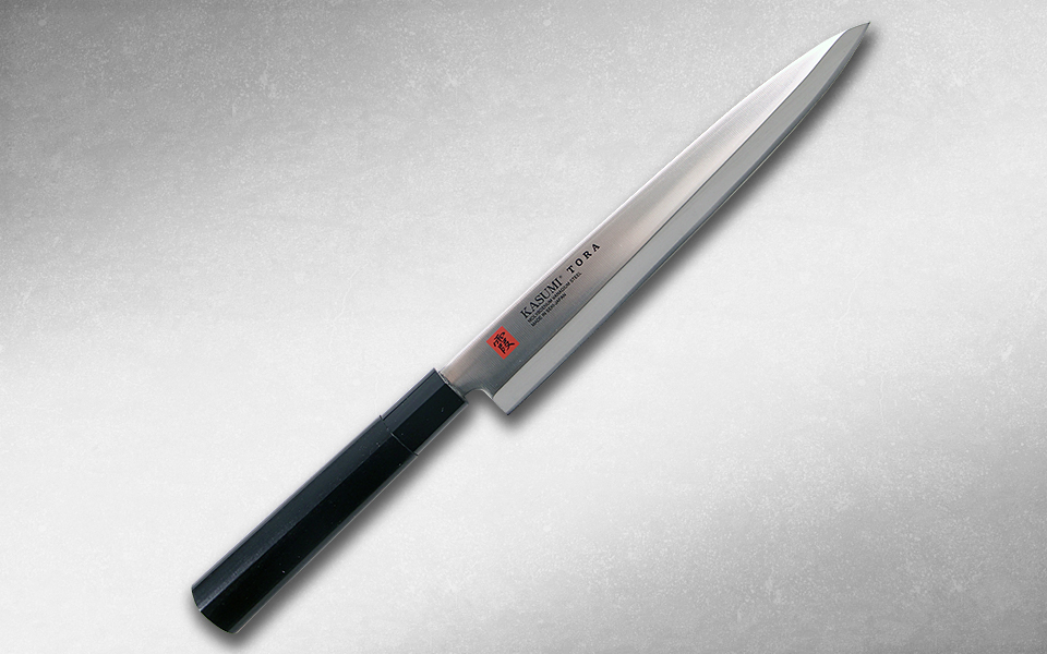 Нож кухонный для сасими Tora 240 мм, Kasumi, 36848, сталь AUS-6A, стабилизированная древесина, чёрный