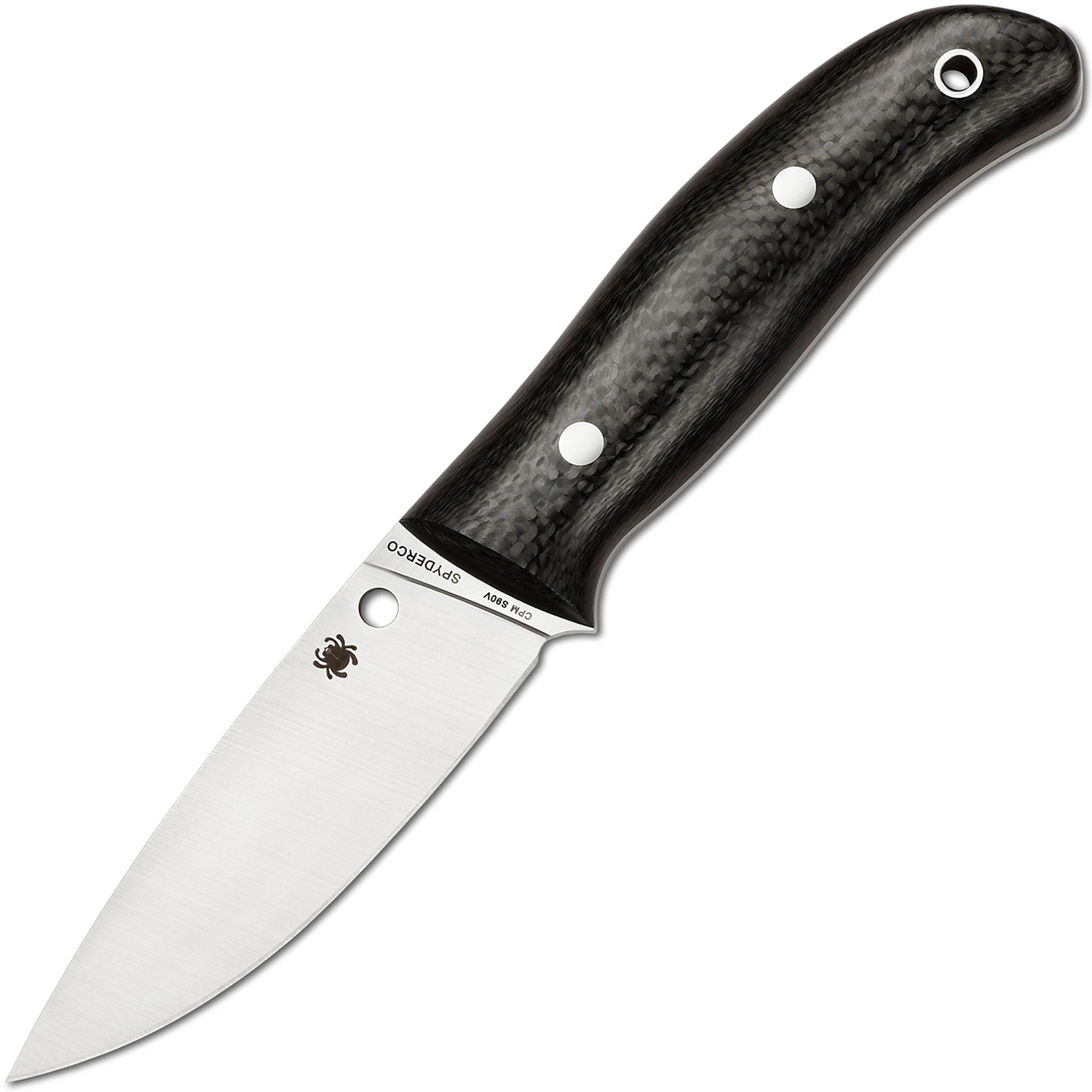 Нож с фиксированным клинком Proficient Spyderco FB36CFP, сталь Crucible CPM® S90V™ (420V) Satin Plain, рукоять карбон, чёрный - фото 1