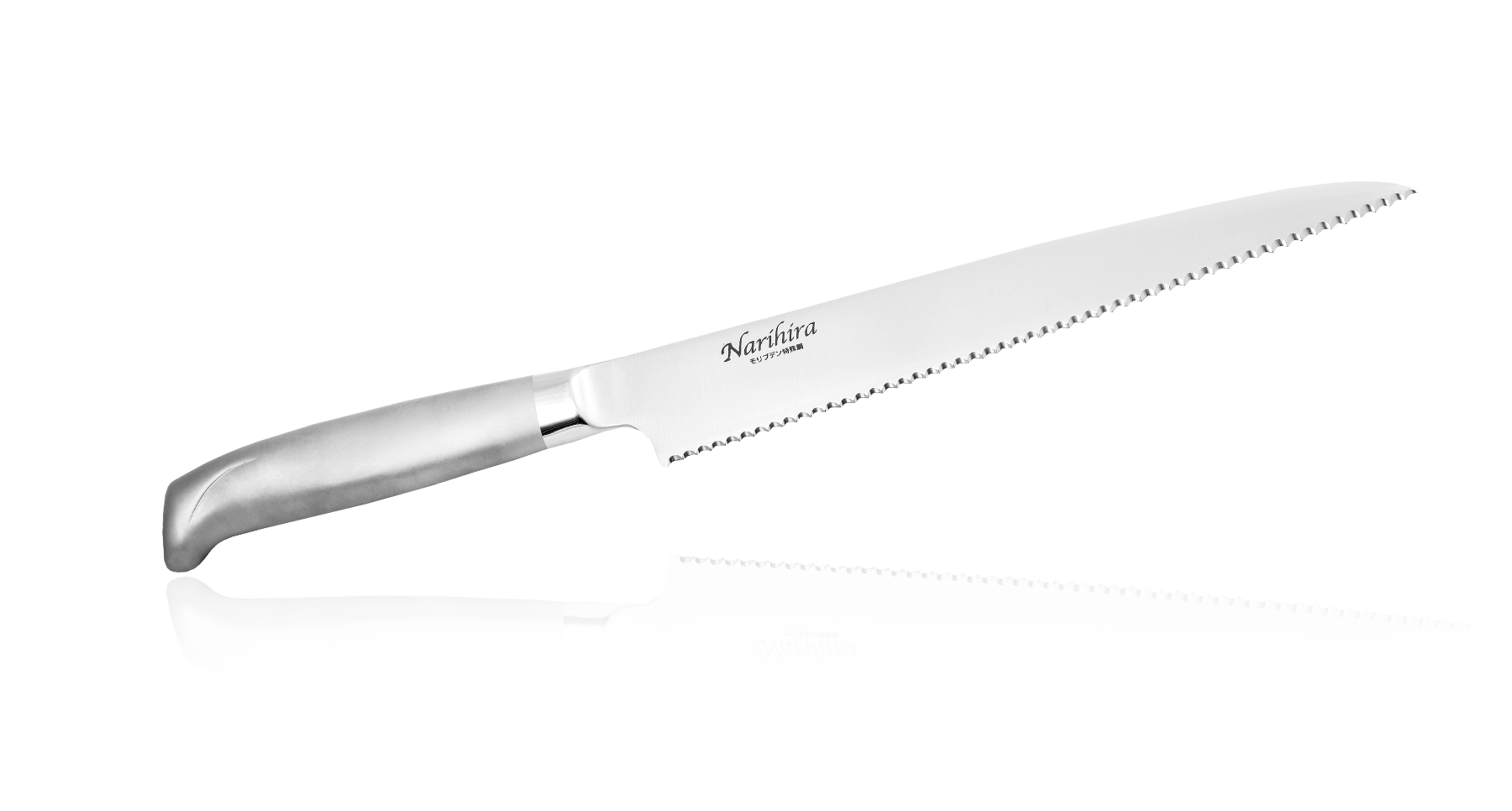 Нож для нарезки хлеба Narihira Tojiro, 215 мм, сталь AUS-8, стальная рукоять