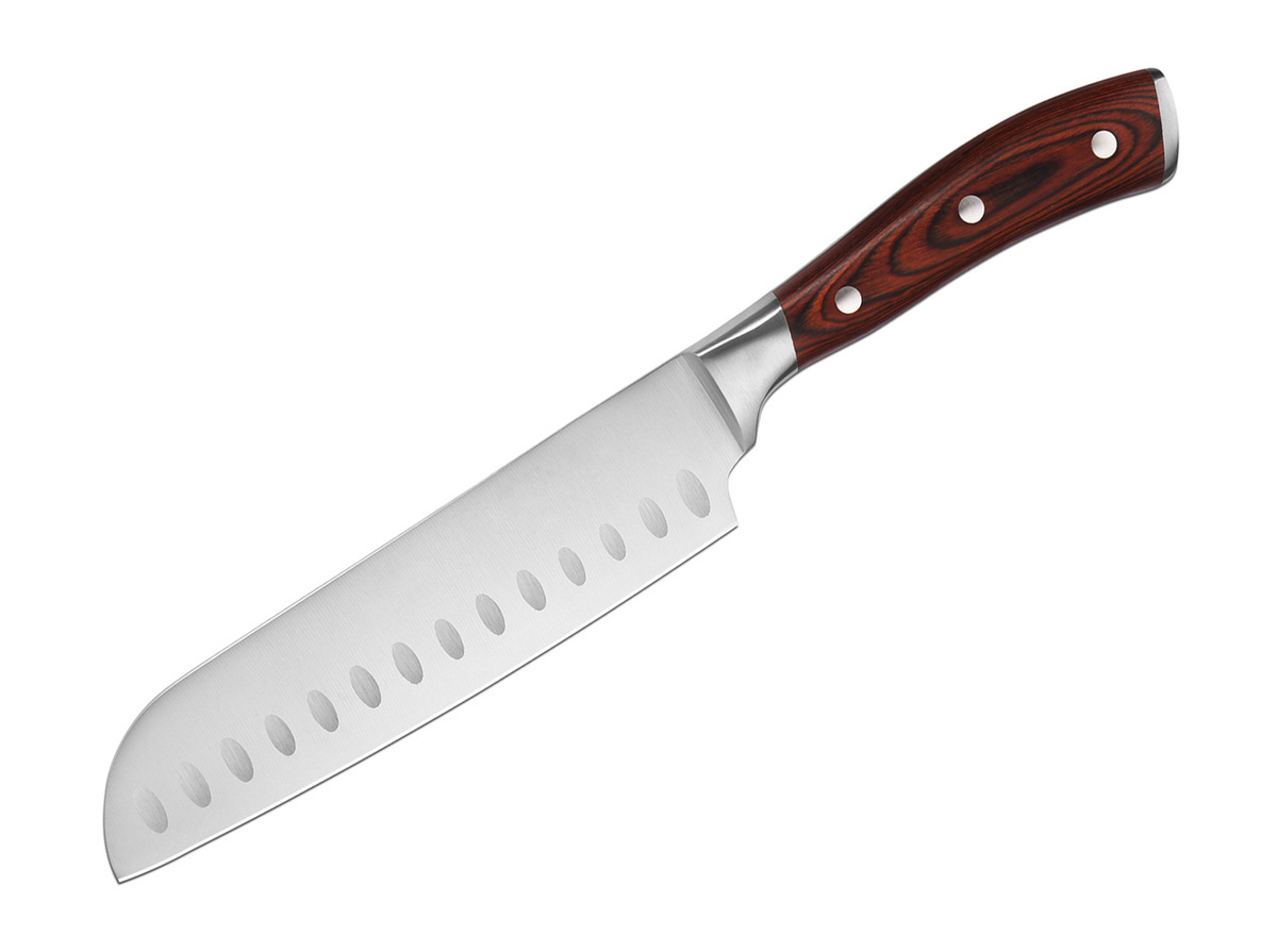 Кухонный нож Сантоку Tuotown R-5257, рукоять дерево