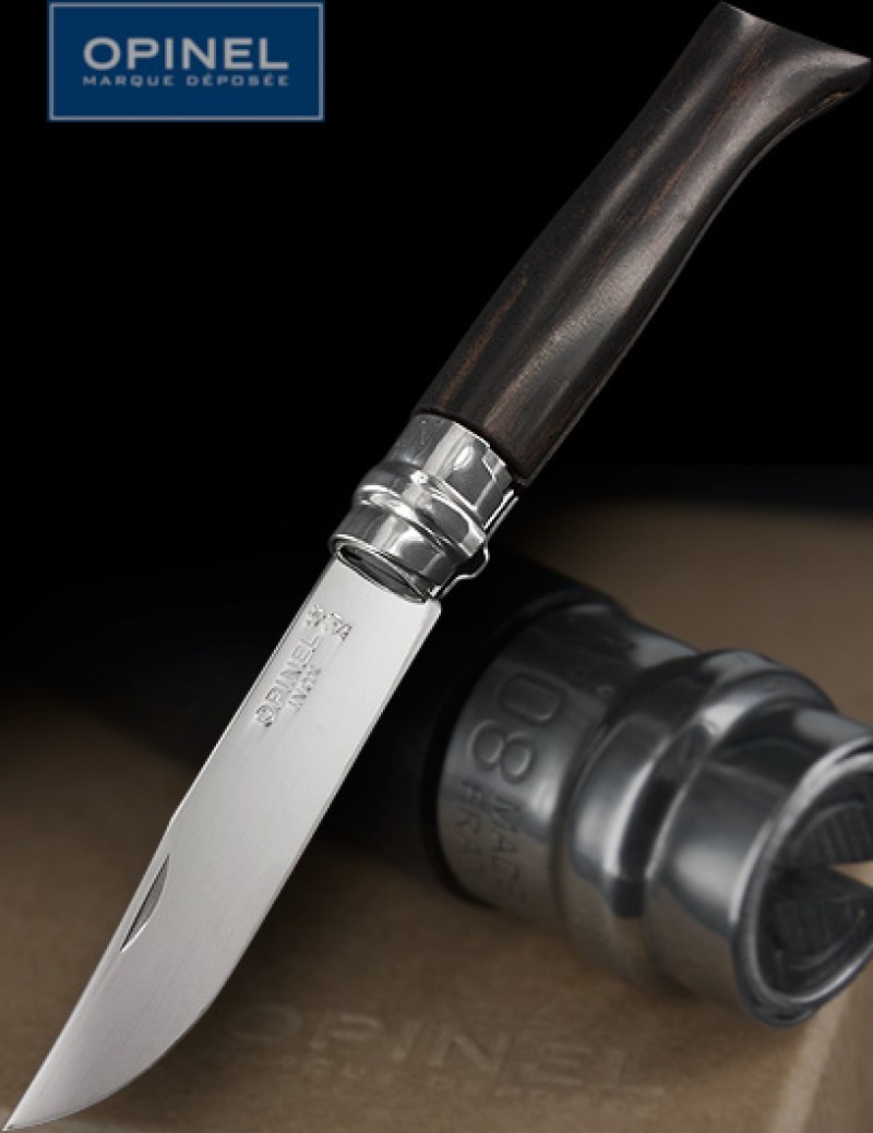 Нож складной Opinel №8 Ebony, сталь Sandvik™ 12С27, рукоять африканское дерево, 002015 - фото 7