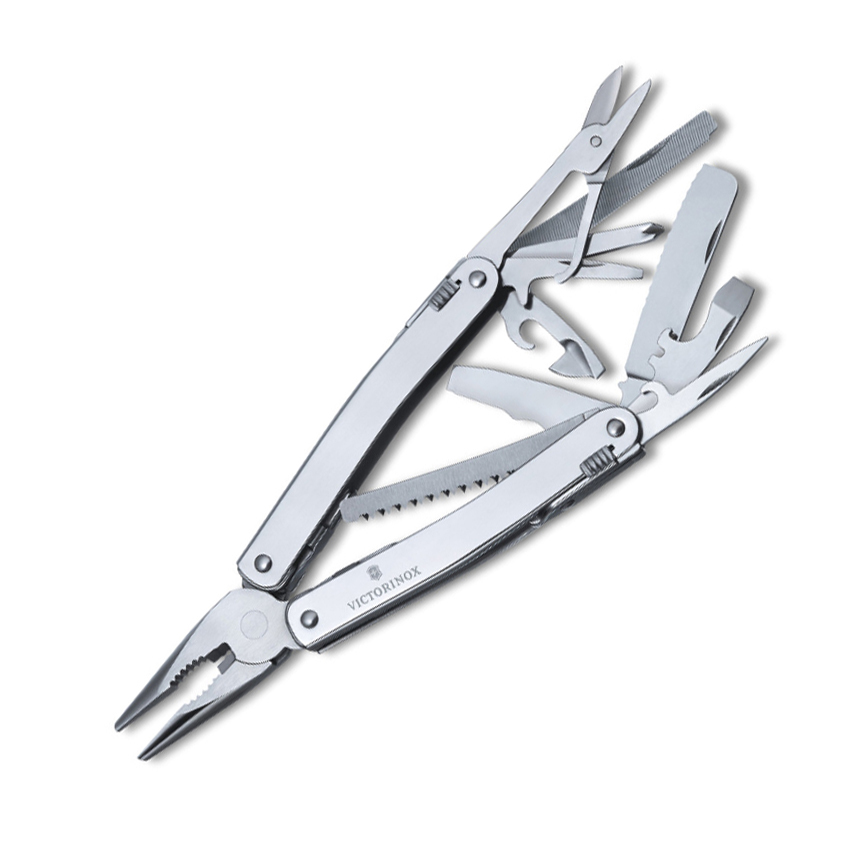 Мультитул Victorinox SwissTool Spirit, сталь X50CrMoV15, рукоять нержавеющая сталь, серый от Ножиков