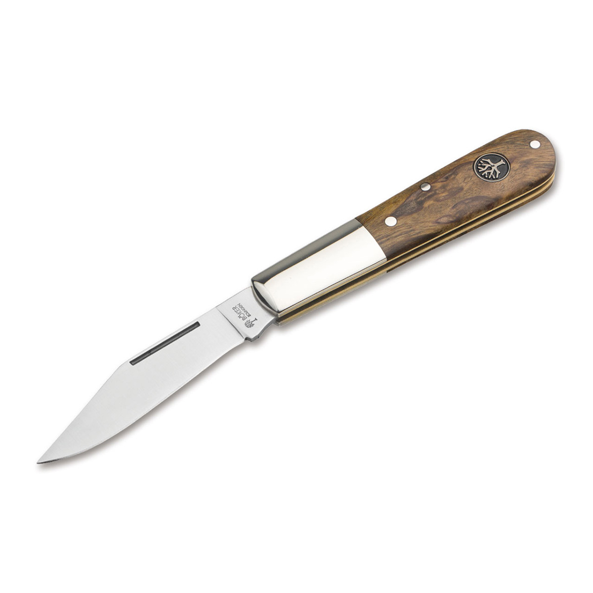 Складной нож Boker Barlow Curly Birch Brawn, сталь 440C, рукоять коричневая карельская береза - фото 1