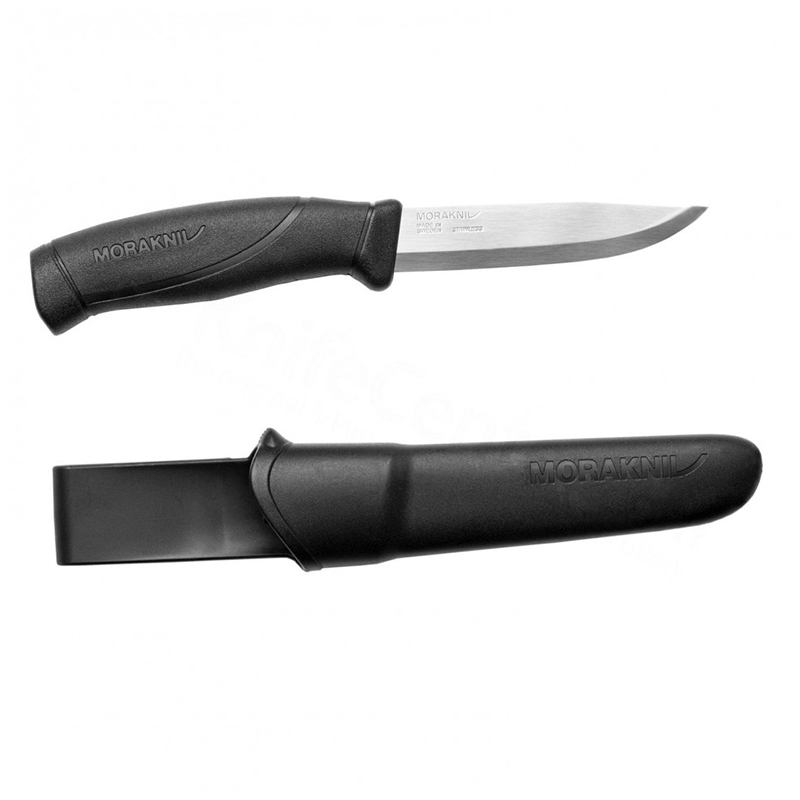 Нож с фиксированным лезвием Morakniv Companion Black, сталь Sandvik 12C27, рукоять пластик/резина - фото 5