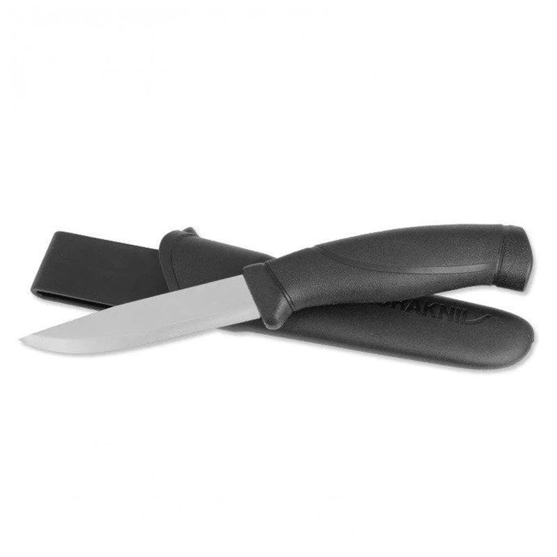Нож с фиксированным лезвием Morakniv Companion Black, сталь Sandvik 12C27, рукоять пластик/резина - фото 6
