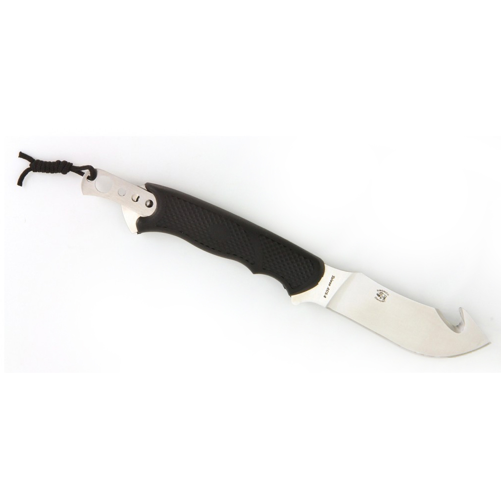 фото Нож с фиксированным клинком camillus parasite® gut hook, сталь aus-8, рукоять термопластик grn, чёрный