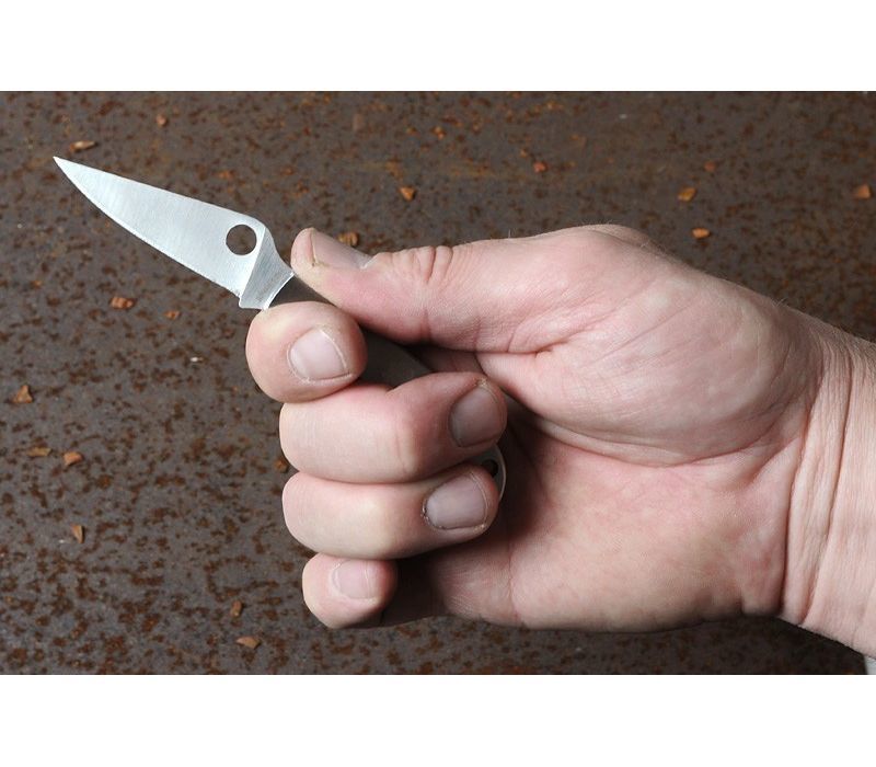 фото Складной нож-брелок grasshopper spyderco c138p, сталь sandvik™ 12c27, рукоять нержавеющая сталь