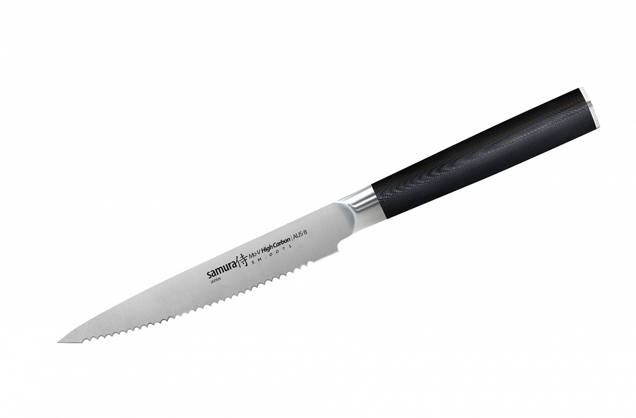 Нож кухонный Samura Mo-V для томатов 120 мм, G-10 кухонный нож для томатов ladina