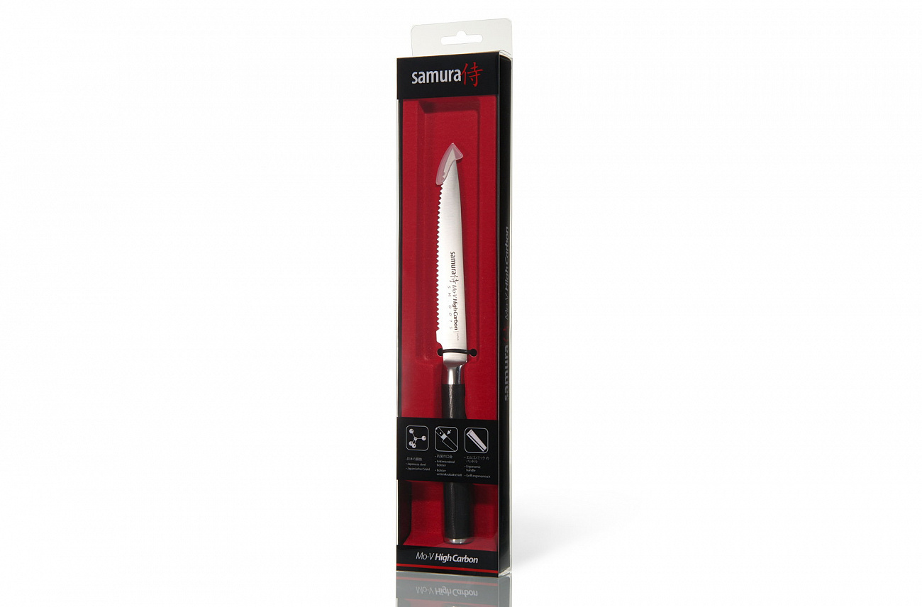 Нож кухонный Samura Mo-V для томатов 120 мм, G-10 - фото 2