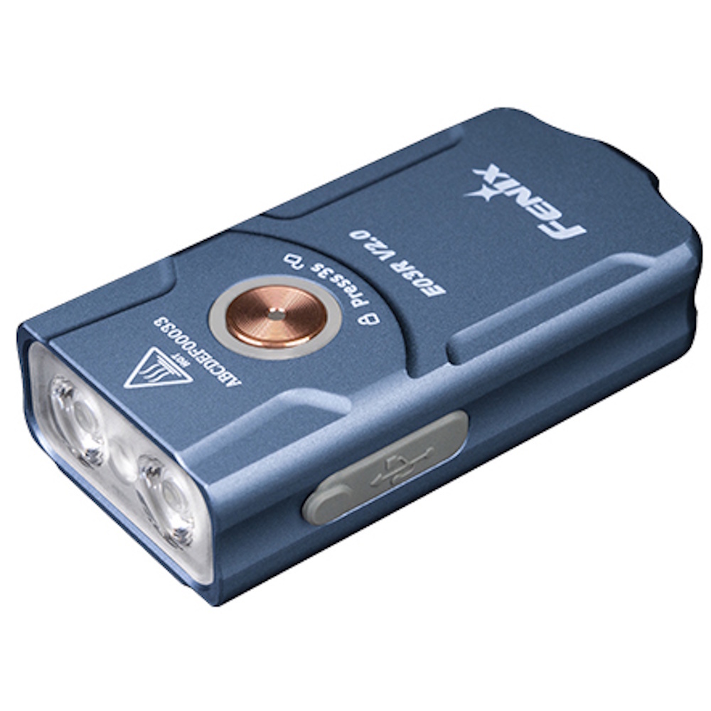 

Фонарь-брелок Fenix E03R EDC V2.0, синий