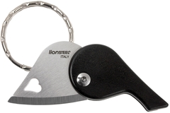 Фото Нож-брелок складной сердце LionSteel LB EB - LionBeat Ebony, сталь 440, рукоять африканское дерево