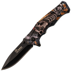 Фото Складной полуавтоматический нож B048_cherep