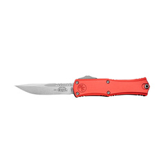 Фото Автоматический нож Microtech Hera II Mini Recurve S/E, сталь M390MK, рукоять алюминий, красный
