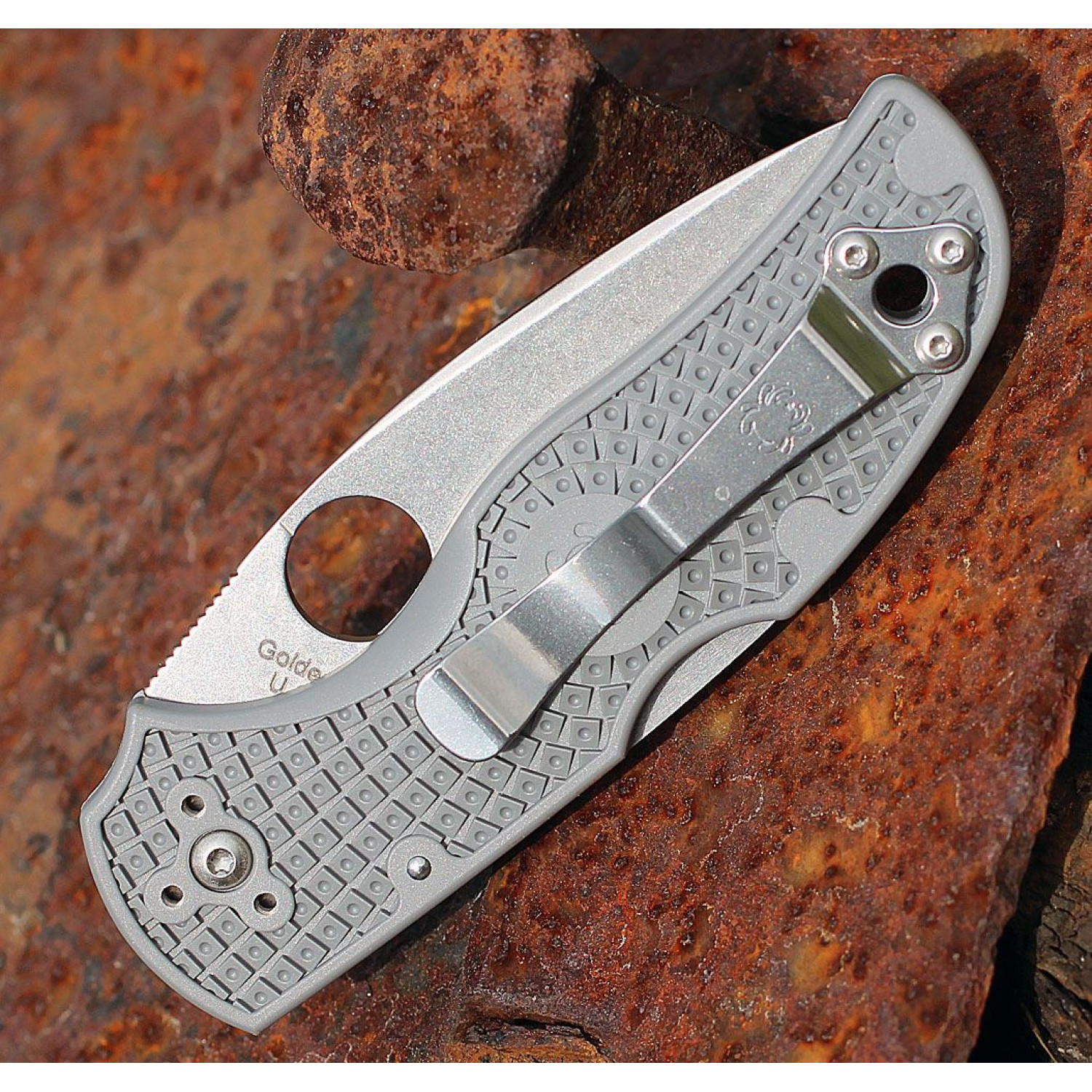 фото Нож складной native spyderco 41pgy5, сталь carpenter cts™ - maxamet® micro-melt® alloy satin plain, рукоять термопластик frn, серый