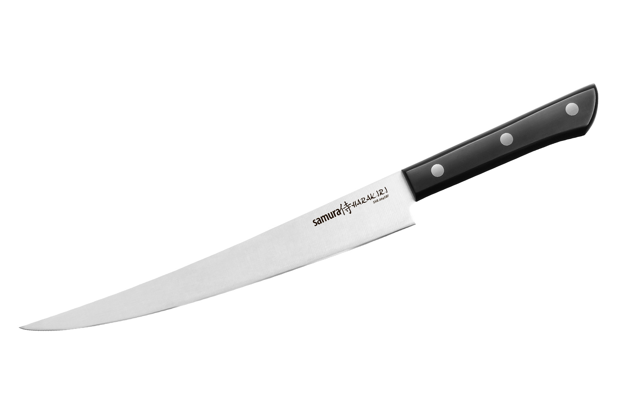 Нож кухонный филейный Fisherman Samura Harakiri, 224 мм, черная рукоять от Ножиков