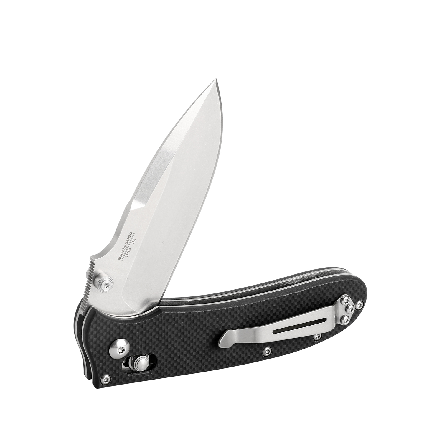 фото Складной нож ganzo d704-bk, сталь d2, рукоять g10, черный
