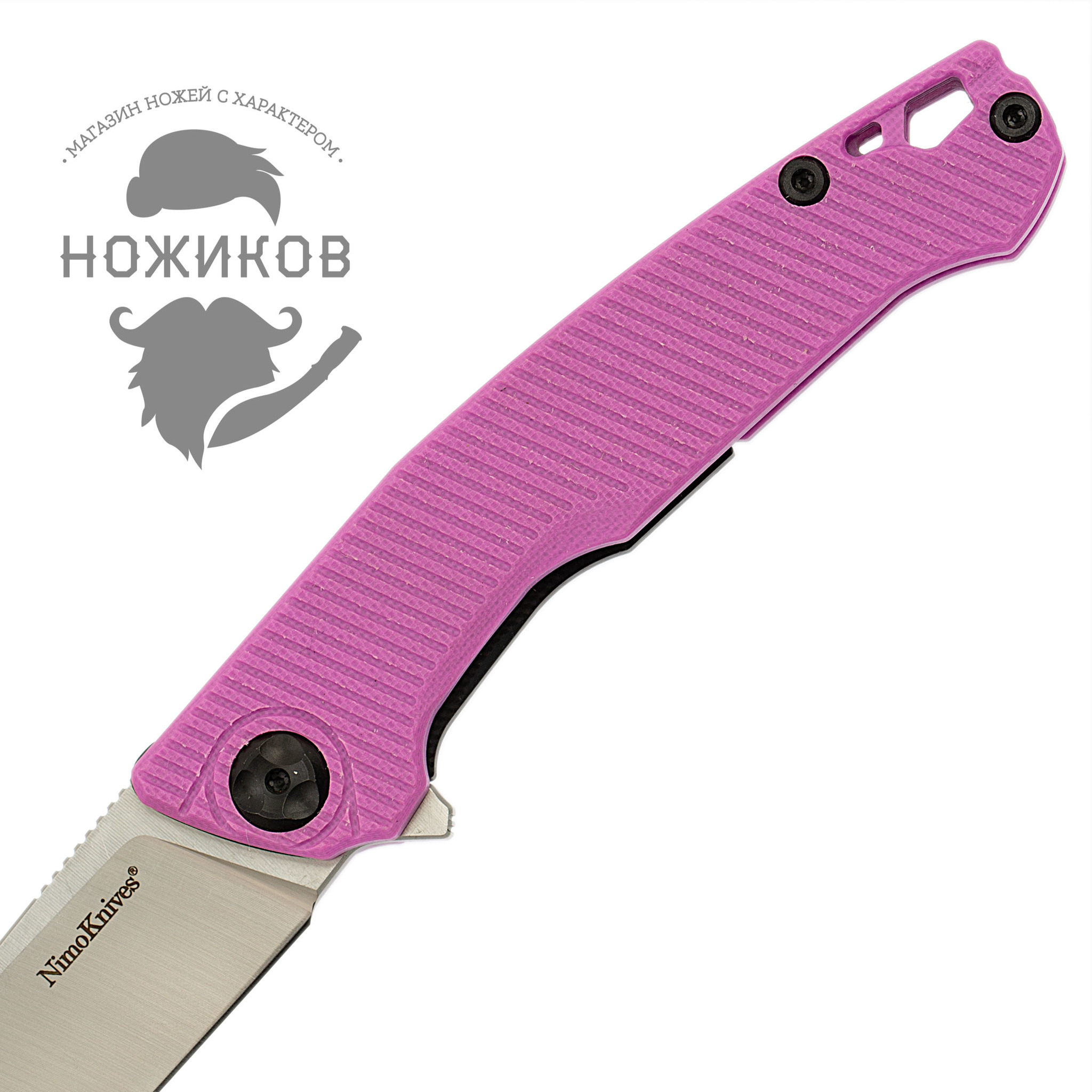 Складной нож Nimo Proletarlan, сталь 9Cr18MoV, розовый - фото 3