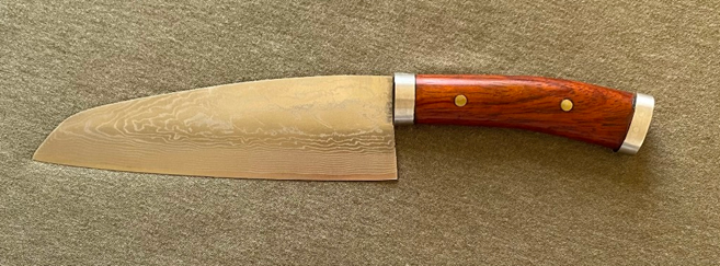 Кухонный нож Maruyoshi, 165 мм, сталь дамаск, рукоять дерево