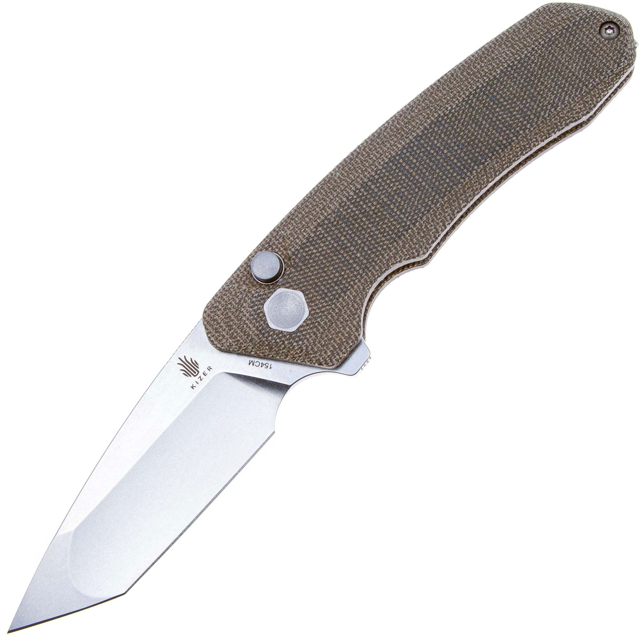 Складной нож Kizer Mad Tanto, сталь 154CM, рукоять микарта - фото 1